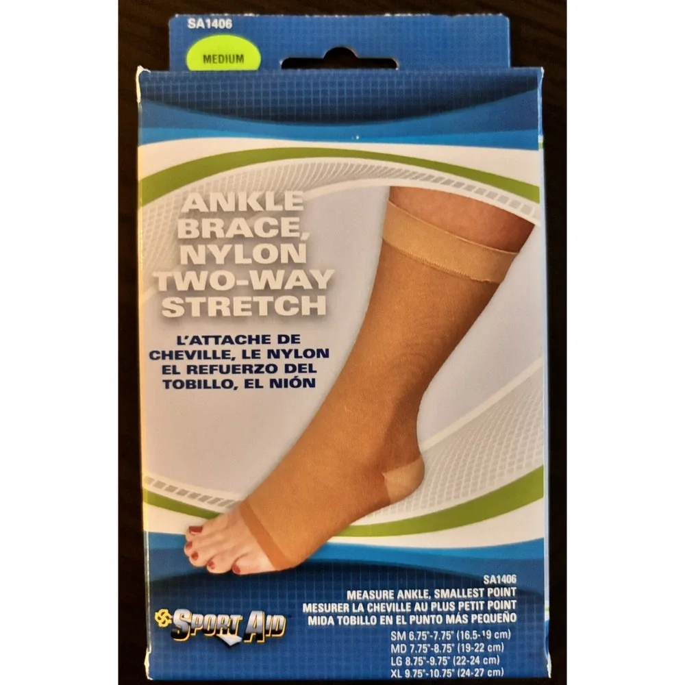 Sportaid Beige Ankle Support Pull-On for the Ankle SA1406 Large New